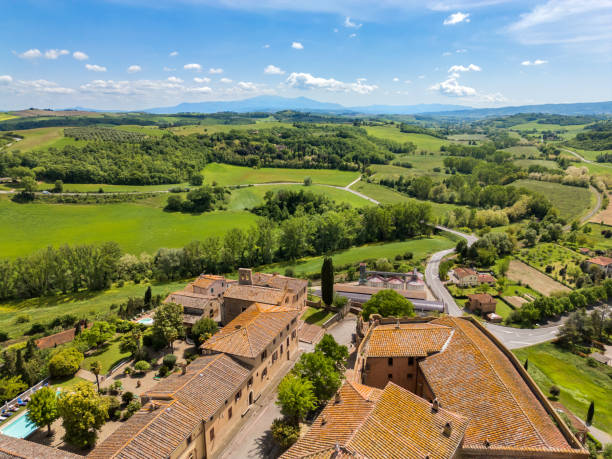istock San Giovanni d'Asso, Tuscan medieval village from drone 2205923626