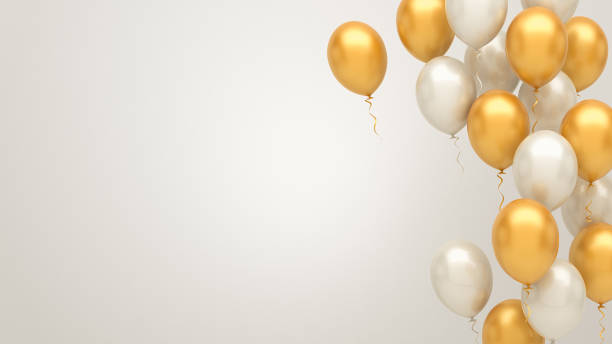 istock Gold and silver balloons background 2205923998