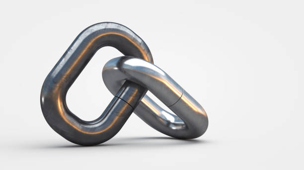 istock Metal chain links. Teamwork partnership concept 2205924060