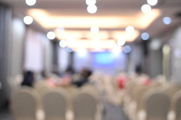 Abstract blurred photo of conference hall