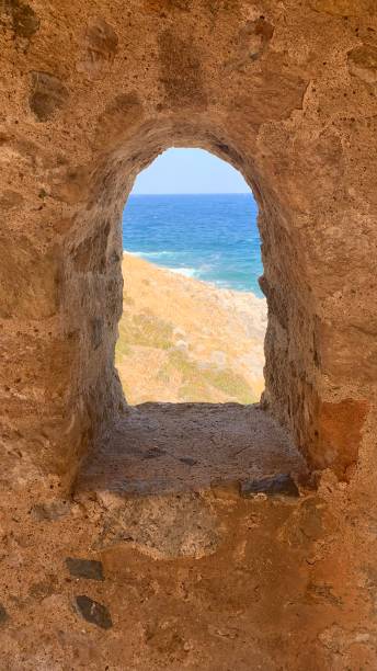 istock Window with a view of the sea. 2205925927