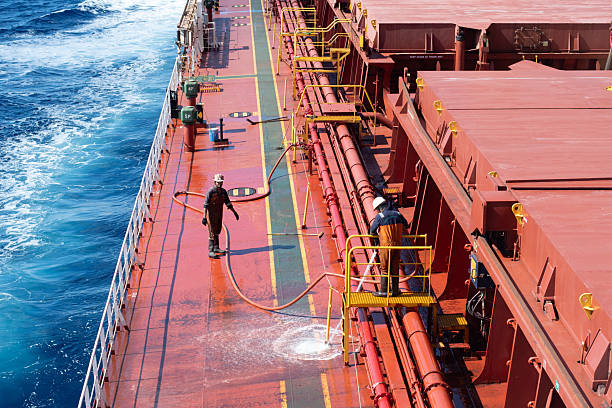 Tugboat leaving port for pilotting.