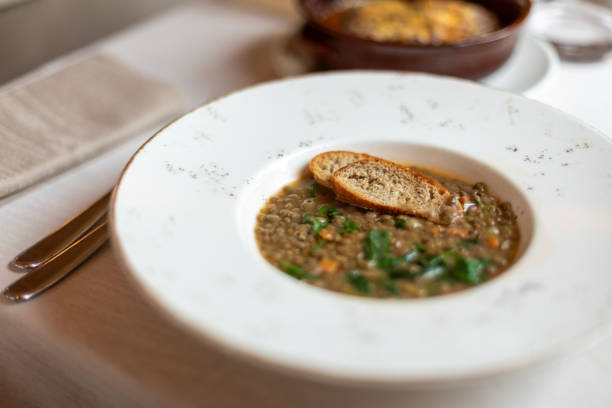 Hearty Lentil Soup with Rustic Bread