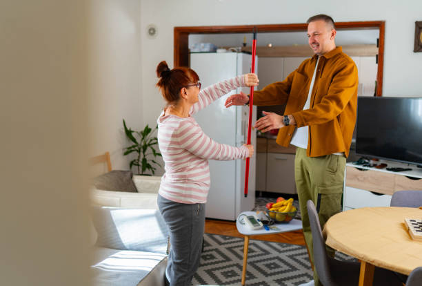 istock Stretching exercises with my caregiver 2205943013