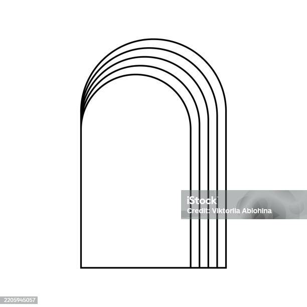 Concentric Arch Frames Isolated On White Background Geometric Arc ...
