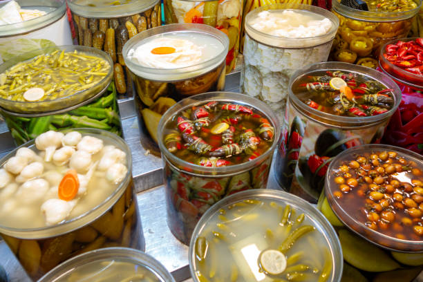 Various fruits and vegetables pickles.