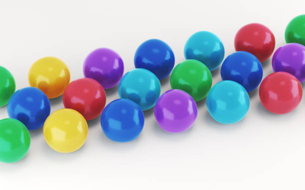 3d render Colorful Gum Balls, confectionery and food concept, Depth Of Field