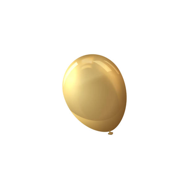 istock Vector illustration of a round golden balloon with glossy shiny surface. 2205953356