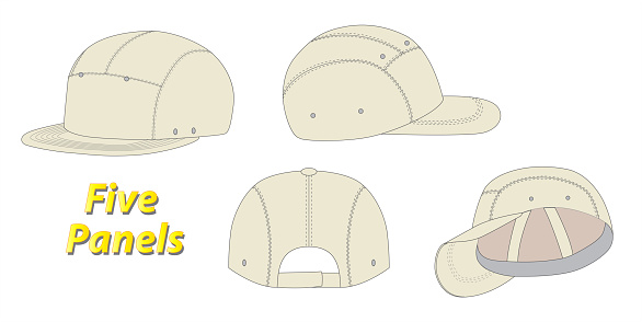 Panel Topi Vector Set Dimensi Lima Panel Berbagai Dimensi Topi Ilustrasi Desain Dan ...
