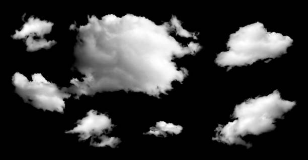 istock Clouds in the sky with black and white isolated like background with lights and patterns isolated on the image. 2205962702