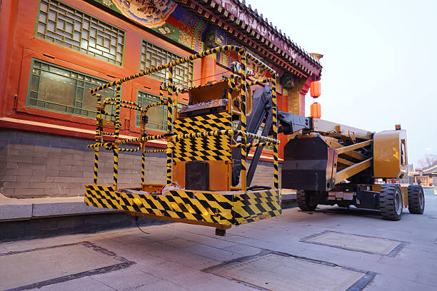 istock Boom lifts work in scenic areas in China 2205963192