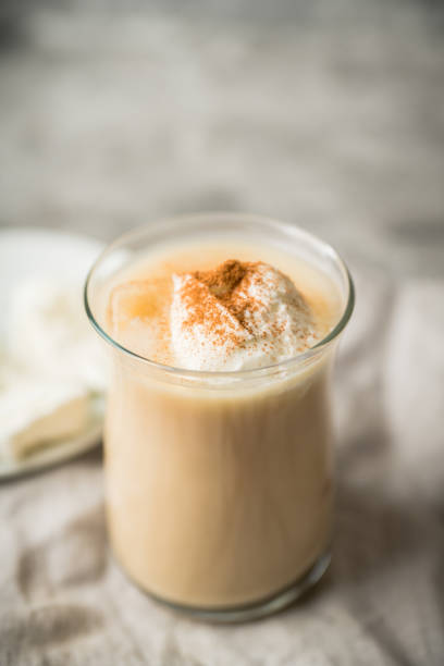 istock Coffee with ice cream and cinnamon in glass cup 2205973041
