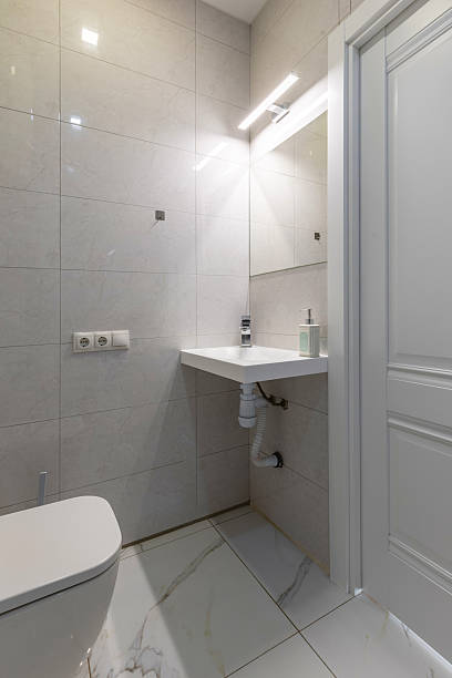 istock Modern Minimalist Bathroom with Small Sink 2205975864