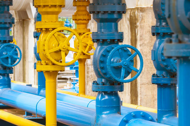 istock Pipelines Valves at gas plant 2205975990