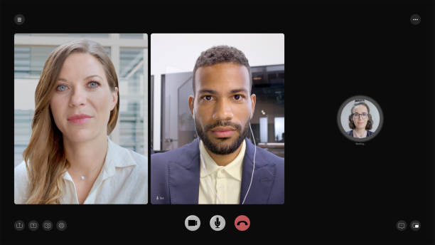 istock Business people attending video conference call 2205989771