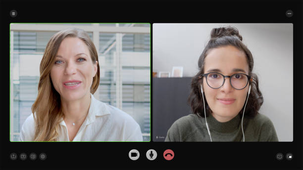 istock Businesswomen talking during video conference call 2205989778