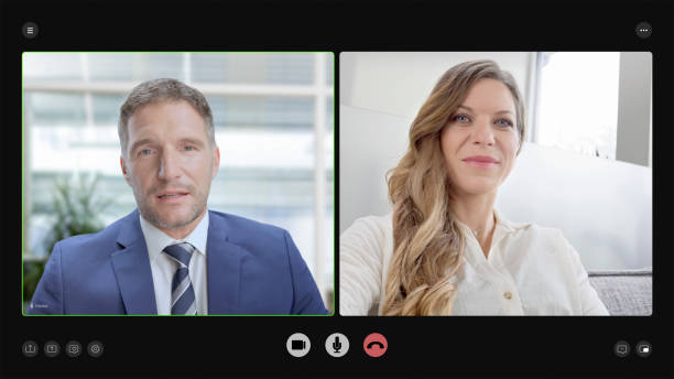 istock Mature man and woman talking during video conference call 2205989839