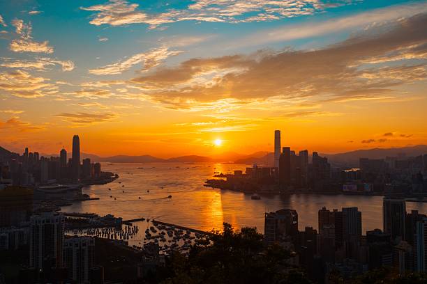 istock Sunset over Hong Kong skyline 2205998474