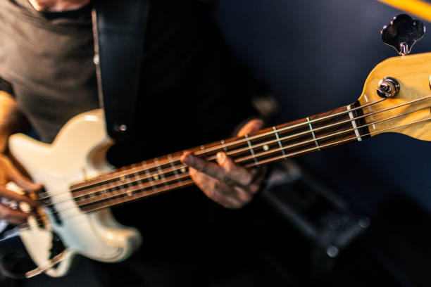 istock Electric guitarist playing on live performance 2206000459