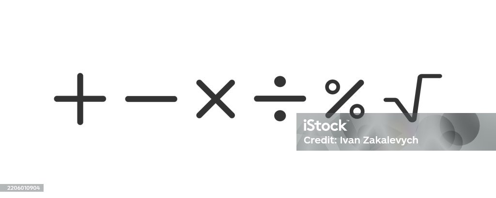 Basic Operations Signs Mathematical Symbols For Basic Operations Vector Stock Illustration ...