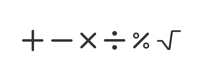 Basic Math Operactions Symbol Mathematical Symbols For Basic Operations Vector Stock Illustration ...