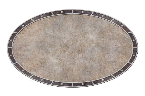 oval brown beige vintage frame isolated on white background