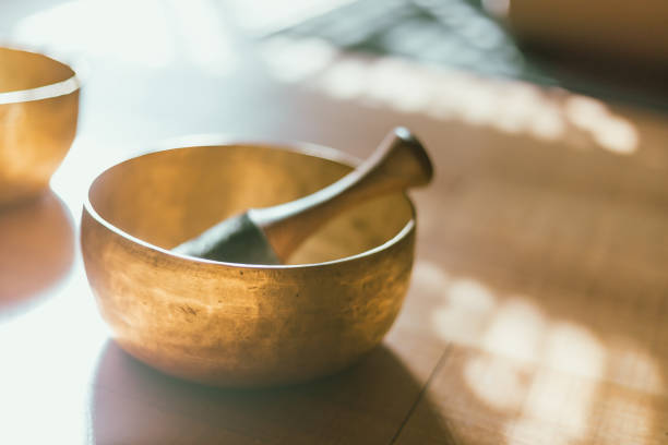 istock Close up Tibetan singing copper bowl 2206027033