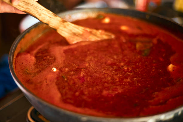istock Freshly prepared pasta or pizza sauce 2206029345