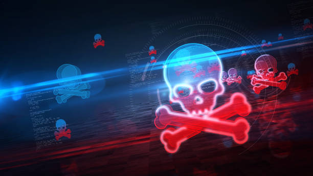istock Skull pirates and cyberattack symbol 3d illustration 2206029659