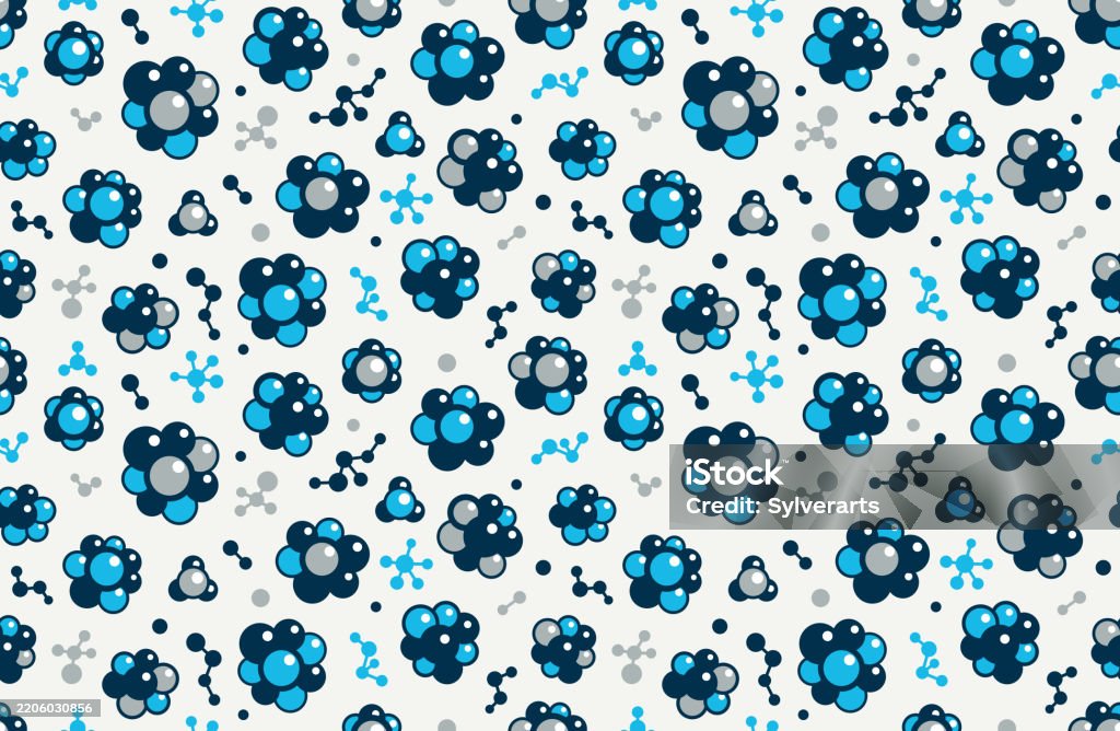 Molecules Seamless Background Vector Tiling Endless Repeat Pattern With ...