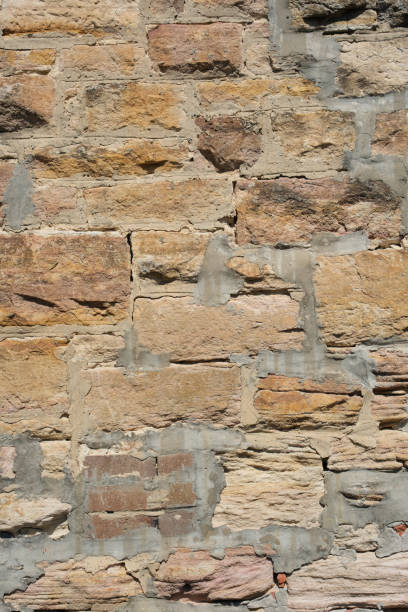 istock Section of an old sandstone block wall 2206034746