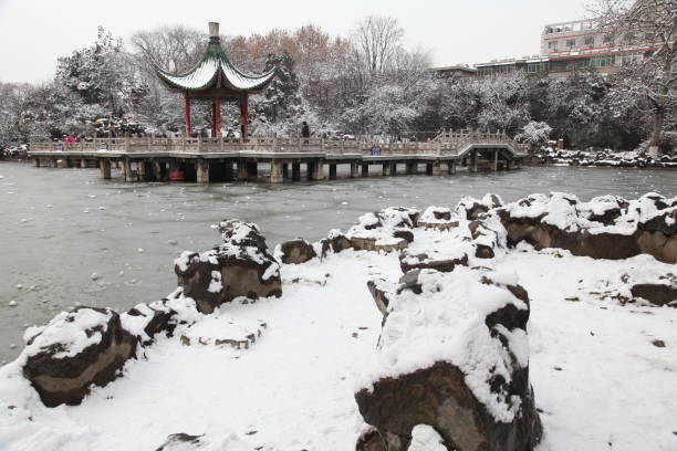istock Snow scene in Xi 'an Revolution Park, which is a free old park. 2206037661
