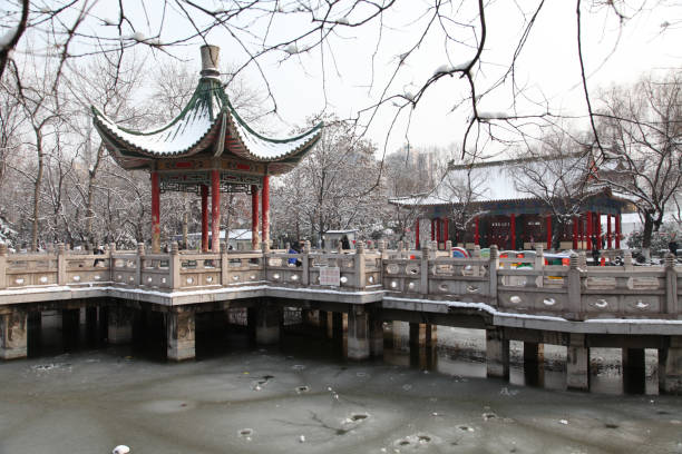 istock Snow scene in Xi 'an Revolution Park, which is a free old park. 2206038067