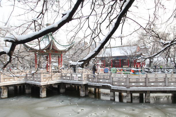 istock Snow scene in Xi 'an Revolution Park, which is a free old park. 2206038069
