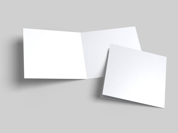 istock Open Leaflet or bi fold mockup. Blank template paper, wedding invitation, postcard, thank you card, notecards, note paper, greeting card, brochure or presentation your creative design work 2206038283