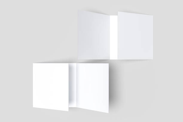 istock Open Leaflet or tri fold mockup. Blank vector template paper, wedding invitation, postcard, thank you card, notecards, note paper, greeting card, brochure or presentation your creative design work 2206038284