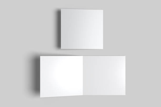 istock Open Leaflet or bi fold mockup. Blank template paper, wedding invitation, postcard, thank you card, notecards, note paper, greeting card, brochure or presentation your creative design work 2206038291