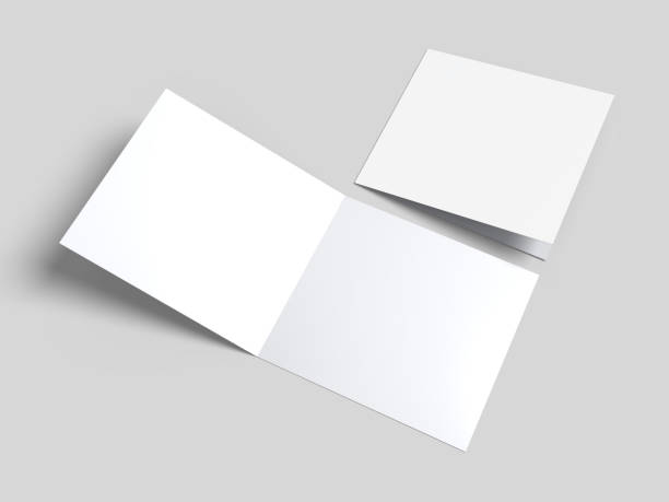 istock Open Leaflet or bi fold mockup. Blank template paper, wedding invitation, postcard, thank you card, notecards, note paper, greeting card, brochure or presentation your creative design work 2206038294
