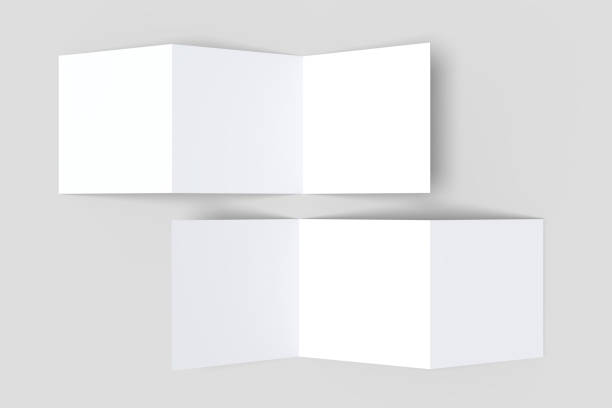 istock Open Leaflet or bi fold mockup. Blank template paper, wedding invitation, postcard, thank you card, notecards, note paper, greeting card, brochure or presentation your creative design work 2206038301