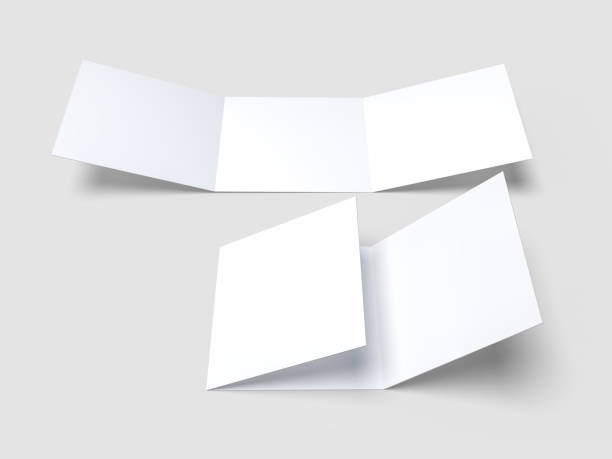 istock Open Leaflet or tri fold mockup. Blank vector template paper, wedding invitation, postcard, thank you card, notecards, note paper, greeting card, brochure or presentation your creative design work 2206038307