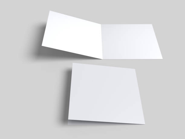 istock Open Leaflet or bi fold mockup. Blank template paper, wedding invitation, postcard, thank you card, notecards, note paper, greeting card, brochure or presentation your creative design work 2206038311