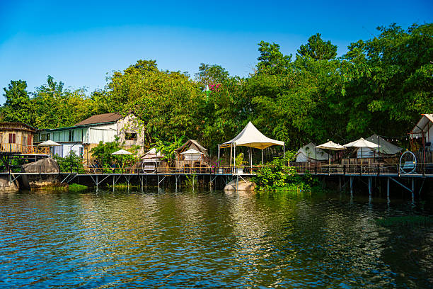 istock Cafe on the water in the park. 2206040236