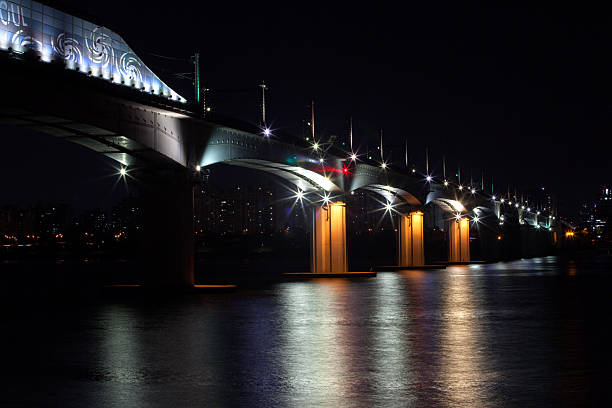 istock long-exposure view of the subway train bridge on Han River at night 2206041695