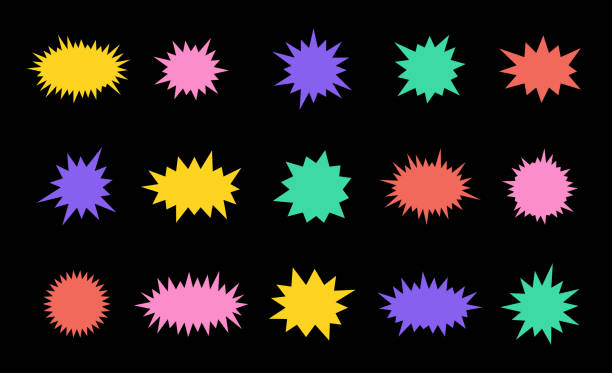 starburst-aufkleber - explosion stock-grafiken, -clipart, -cartoons und -symbole
