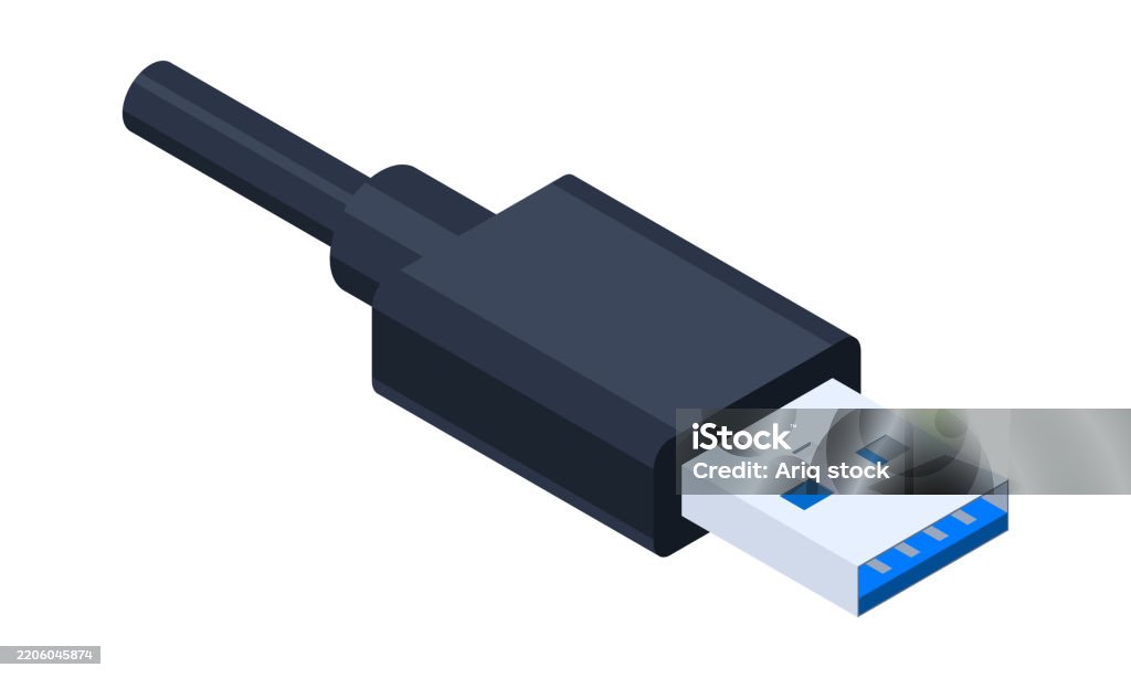 Usb Computer Component Isometric Usb Port Usb Type A Usb Connector Connector And Port Computer ...