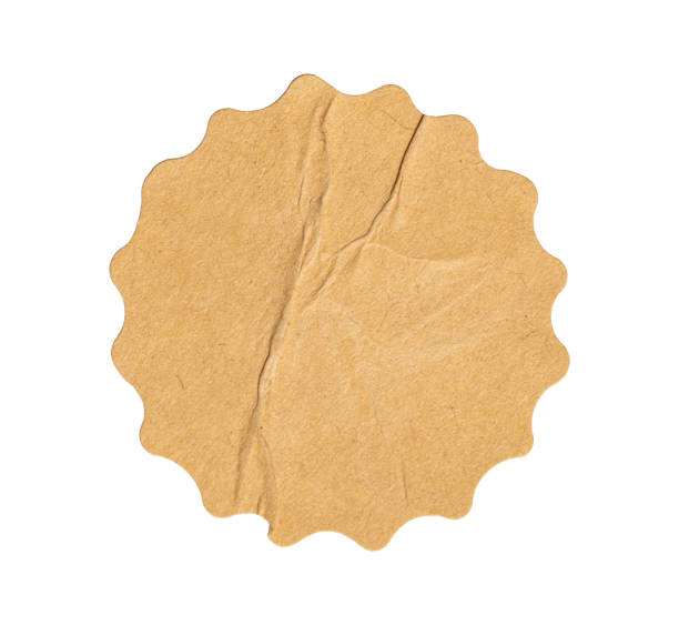 istock textured crumpled sticker paper cardboard price tag sticker with copy space, featuring a cutout transparent background for easy integration into office designs 2206049581