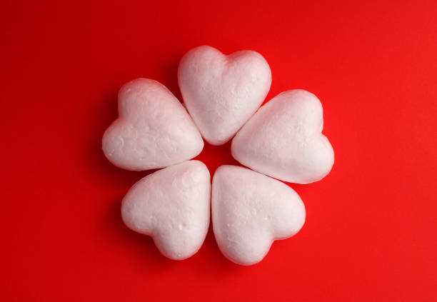 Flower formed with white foam hearts