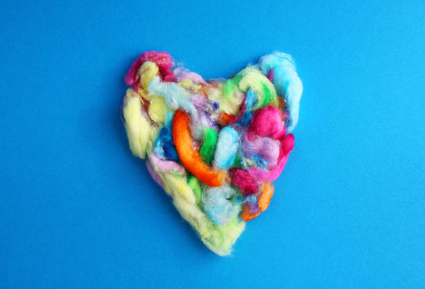 Colorful cotton cloud forming a heart