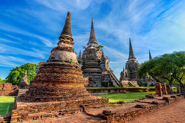 Wat Phra Si Sanphet temple in Ayutthaya Historical Park, Ayutthaya Province, Thailand. UNESCO world heritage. stock photo