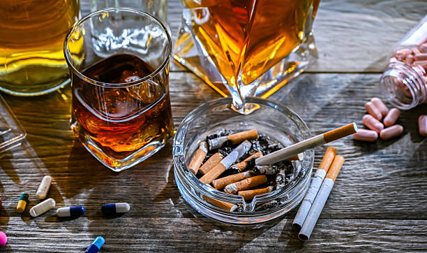 istock Addictive substances, including alcohol, cigarettes and drugs 2206060534